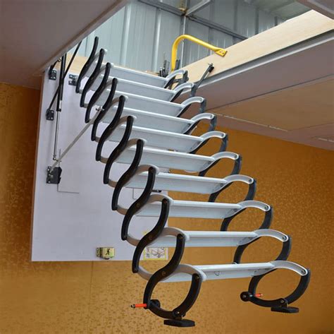 Buy Attic Ladder, Wall ed Folding Ladder, with Height 10 ft Ceiling,ed ...