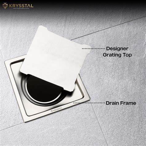 Covera 304-SS Floor Drain (6" x 6") with Advanced Cockroach Trap – Krysstal