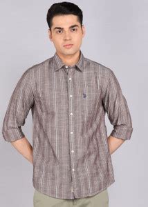 U.S. POLO ASSN. Men Printed Casual Brown Shirt - Buy U.S. POLO ASSN ...