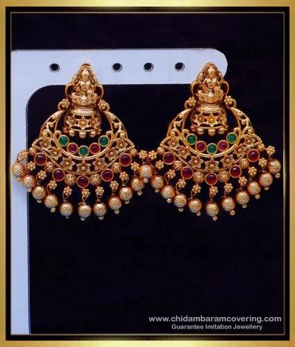Buy Premium Quality Antique Chandbali Earrings Gold Pattern
