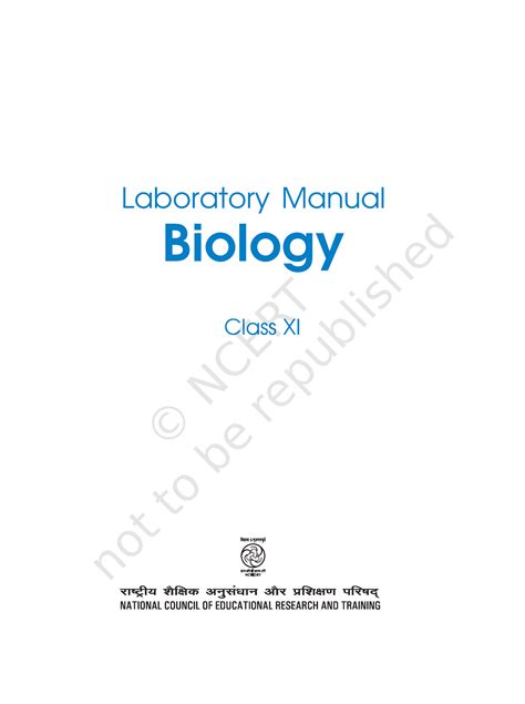 Ncert - Laboratory Manual Biology Class XI First Edition June 2010 Ashadha 1932 Reprinted ...