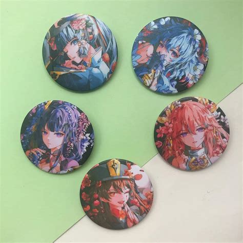 Buy Genshin Impact Figure Brooch Pins ,Genshin Anime Character Badge ...