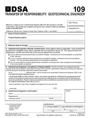 California Geotechnical Engineer Change Form - Blank Fillable Template ...