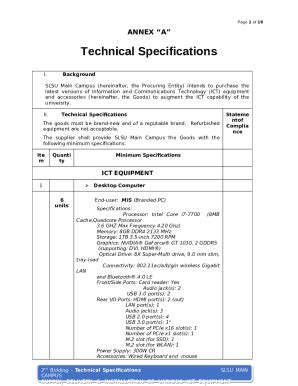 Technical Specifications - PDF Free Download Doc Template | pdfFiller