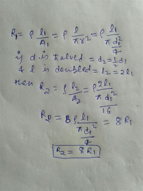 the resistance of a conductor of diameter d and length l is r ?. if the ...
