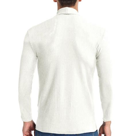 Buy Monfince Autumn Men Long Sleeve Turtleneck Basic Tops Ribbed Slim ...