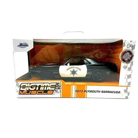 Buy DieCast Jada Big Time Muscle 1973 Plymouth Barracuda Highway Patrol ...