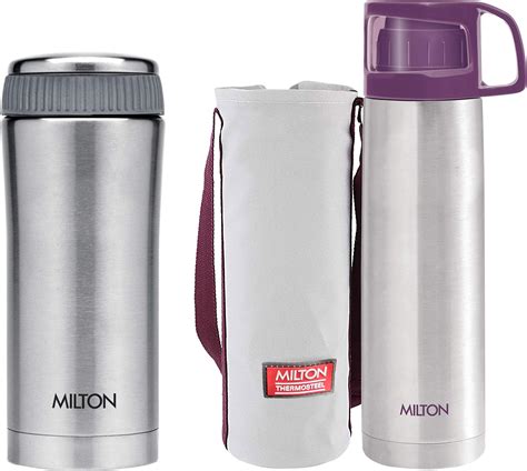 Milton Glassy Flask 500ml Vaccum Flasks - Purple & Glassy Flask 1000ml ...