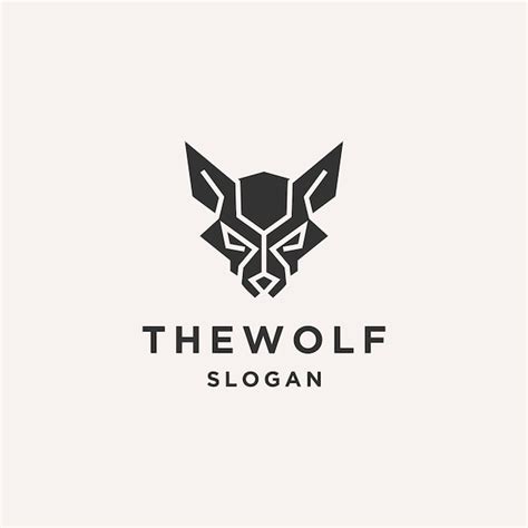Wolf logo line art icon vector template | Premium Vector