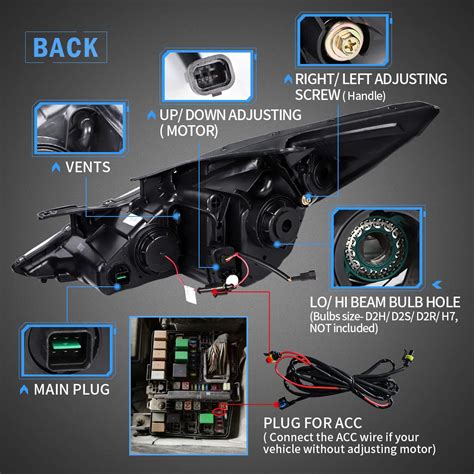 VLAND Projector LED Headlights Compatible with Hyundai Sonata 2011-2014 ...