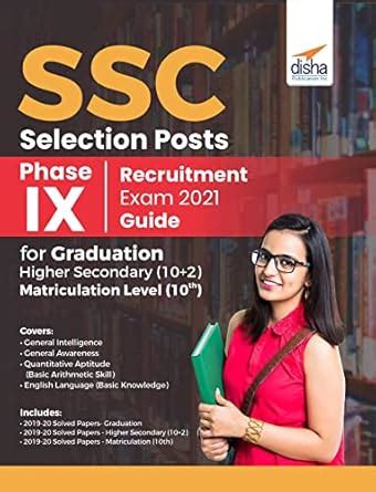 Disha SSC Selection Posts Phase IX Recruitment Exam 2022 Guide for ...
