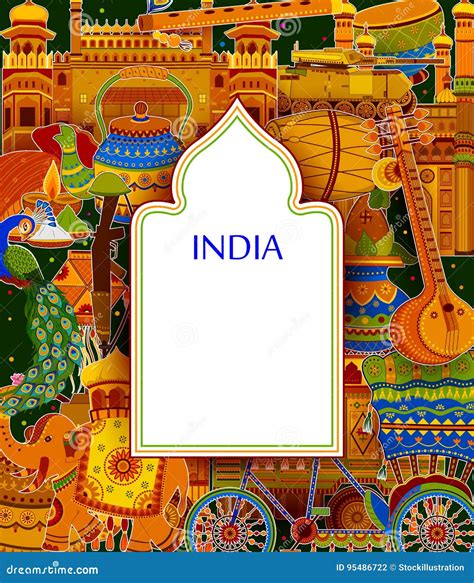 Incredible India Background Depicting Indian Colorful Culture and ...