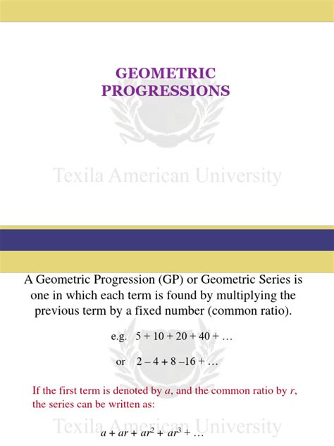 Image result for Geometric Progressions Explained