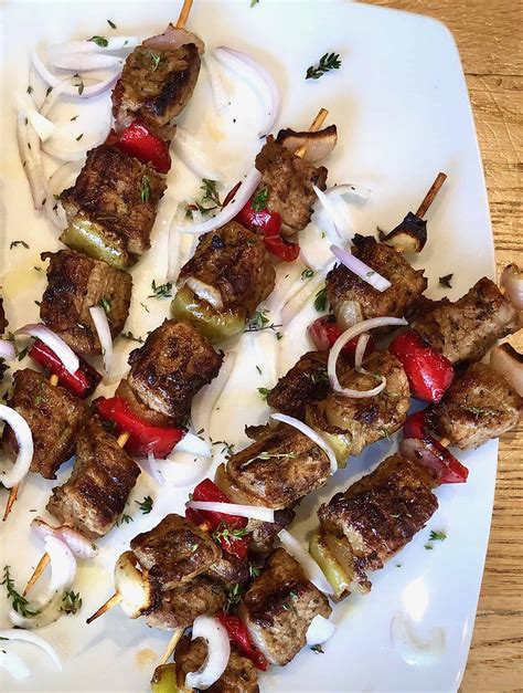 Marinated Greek Beef Souvlaki Skewers (Beef Kabobs) recipe - My Greek Dish