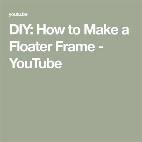 Image result for Floater Frame DIY