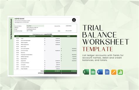 Free Trial Balance Templates to Edit Online