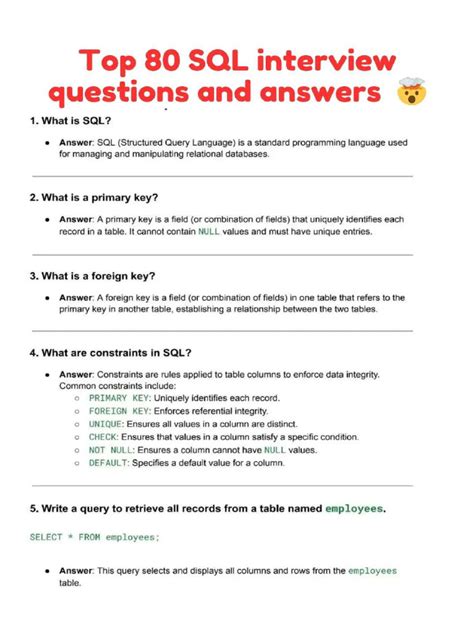 Image result for SQL Interview Questions for Testers PDF
