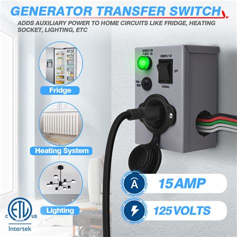 15 Amp Generator Transfer Switch, Emergency Backup India | Ubuy