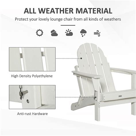Buy Outsunny Folding Adirondack Chair, All Weather Outdoor Fire Pit ...