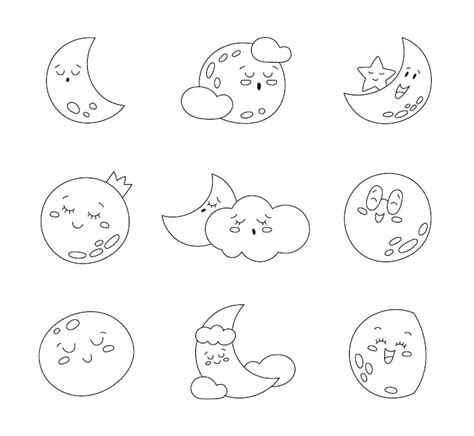 Page 2 | Cute moon cloud coloring book Vectors - Download Free High ...