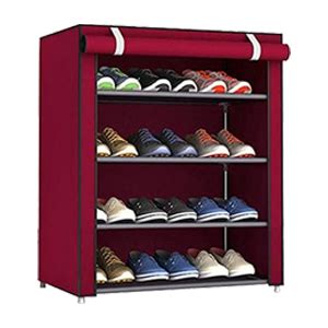 LiMETRO STEEL 4 Self Shoe Rack (Maroon) : Amazon.in: Home & Kitchen