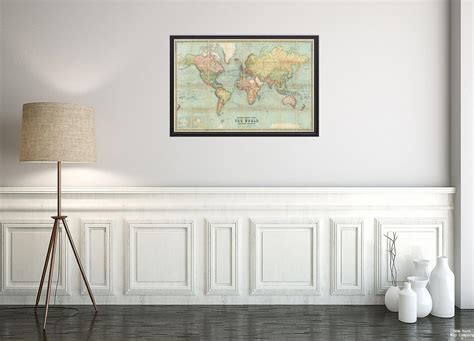 1914 Map World Bartholomews Chart of The World on India | Ubuy