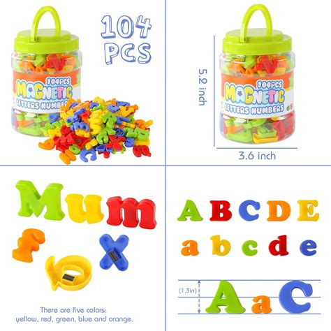 Buy LovesTown 104 PCS Magnetic Letters Numbers, Alphabet ABC 123 Fridge ...