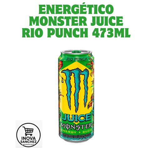 kIt 6 Energético Monster Juice Rio Punch 473ml - Escorrega o Preço