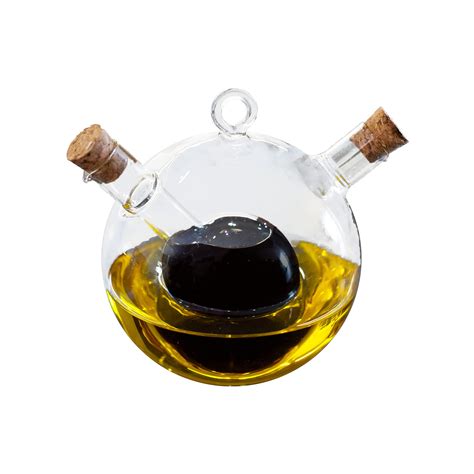Buy 2 in 1 Oil & Vinegar Dispenser | Glass Bottle | Round Duo Olive Oil ...