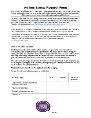 Fillable Online Ad-hoc Events Request Form Fax Email Print - pdfFiller