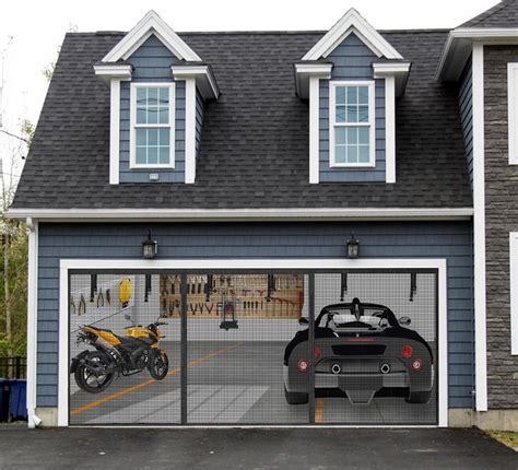 HURUIR 16x7FT Garage Screen Door Mesh Magnetic Garage Door Screen ...
