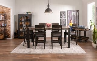 Canyon Gray Faux Leather Ladder Back Counter Height Stool | Bob's ...