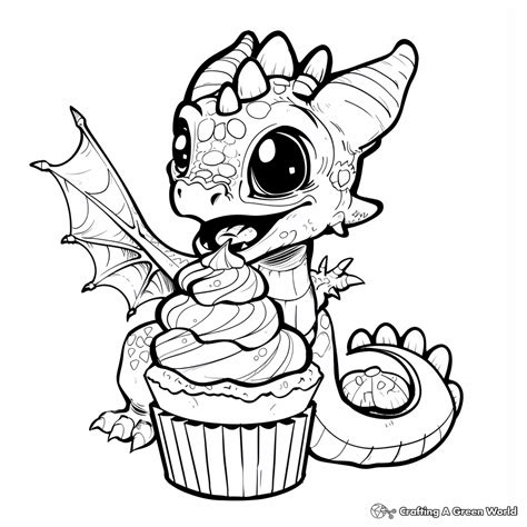 Kawaii Cute Baby Dragon Coloring Pages