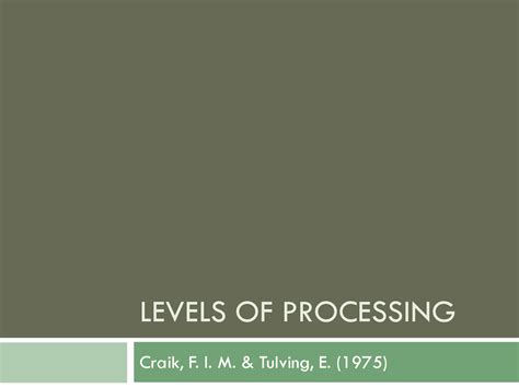 Image result for Levels of Processing model Levels of Processing Examples