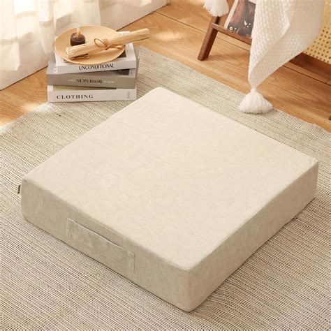 Amazon.com: Kisdsa Large Floor Pillow, Square Floor Cushion for Adults ...