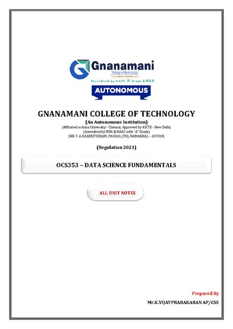 OCS353 DATA Science Fundamentals Laboratory - Ex No: 01 Download ...
