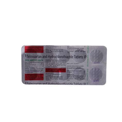 Telartan Hyd 40mg/12.5mg - Strip of 10 Tablets : Amazon.in: Health ...