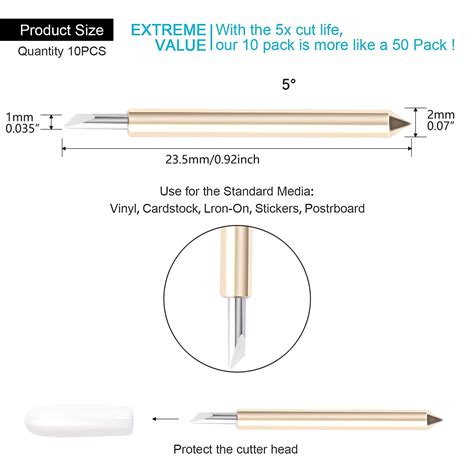 Buy 10 PCS Premium Fine Point Blade ,Replacement Blades Compatible with ...