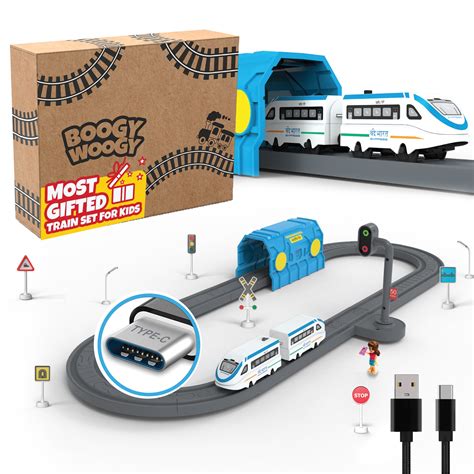 BOOGYWOOGY Train Set TYPE-C Rechargeable Engine | Toy Trainset 49pcs