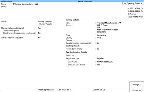 Job Work Masters in TallyPrime