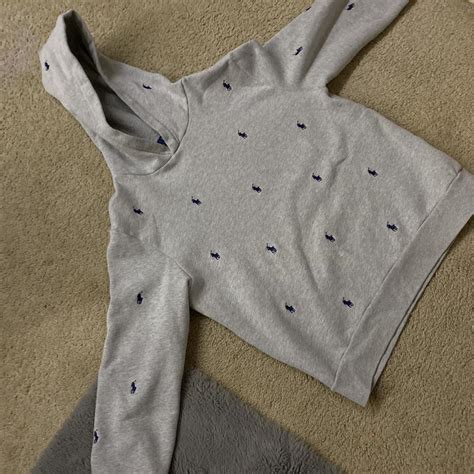 Light grey Polo hoodie (s) mens worn twice very... - Depop