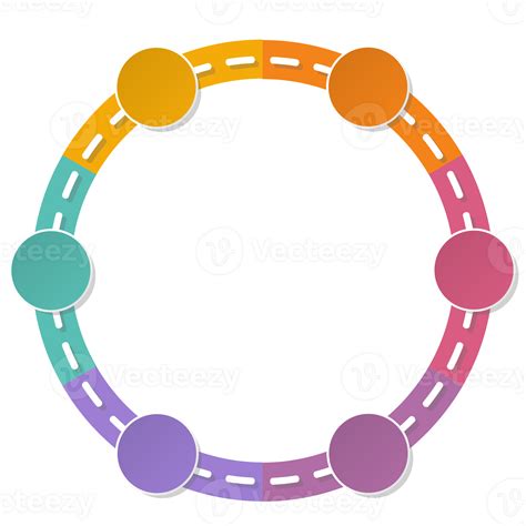 Road way infographic circle of 6 steps and business icons for finance ...