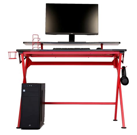 sanisol Steel Office Desk; Gaming Table (semi glossy Finish, Red ...