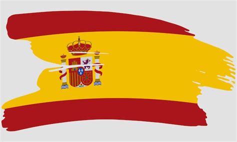 La texture de la peinture du pinceau du drapeau d'Espagne Grunge Le ...