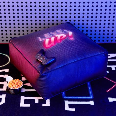 Buy Champion Faux Leather Floor Cushion with Beans - Black from Home ...