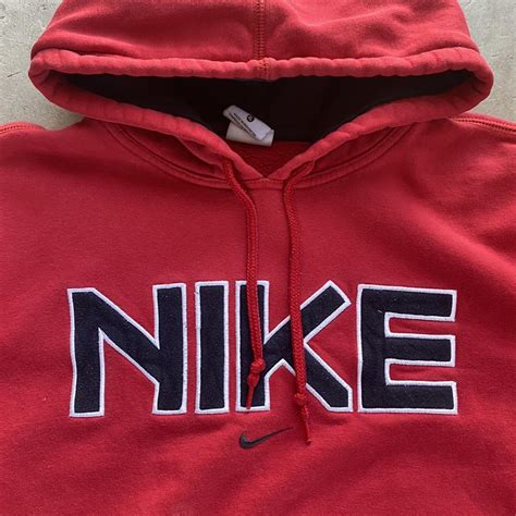 Nike Men's Red and Black Hoodie | Depop