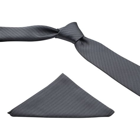 Kovove Elegant Black Solid Necktie and Pocket Square Gift Box