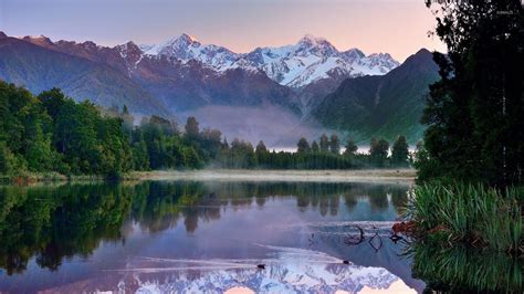 New Zealand Mountains | Mountain lake in New Zealand wallpaper - Nature ...