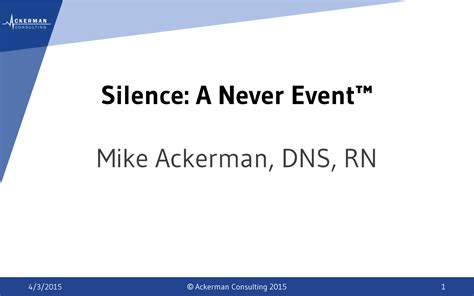 Silence | Ackerman Consulting