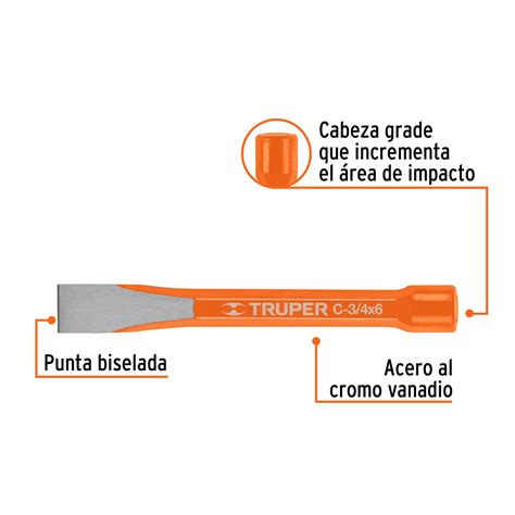 CINCEL DE CORTE FRÍO DE 3/4 X 6", TRUPER 12139